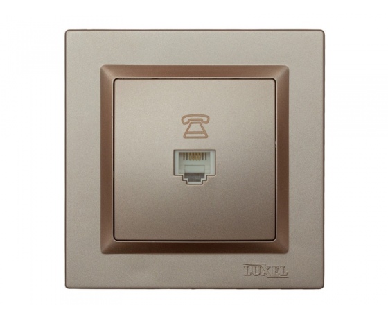 Фото 2 - Розетка телефонная Luxel JAZZ (9210) Терракотовая