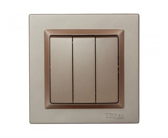Фото 2 - Выключатель тройной Luxel JAZZ (9213) Терракотовый