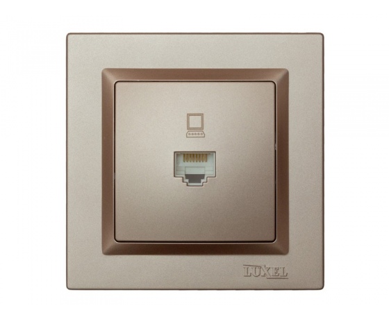 Фото 2 - Компьютерная розетка Luxel JAZZ (9227) Терракотовая