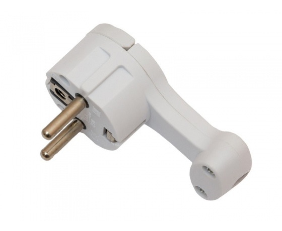 Фото 2 - Вилка угловая плоская с заземлением Luxel (1034)