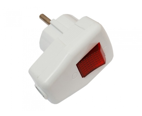 Фото 2 - Вилка угловая с кнопкой и заземлением Luxel (1035)