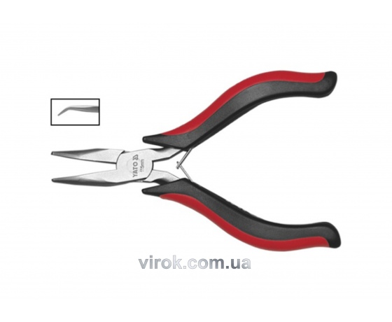 Фото 2 - Тонкогубці вигнуті нікельовані YATO 115 мм