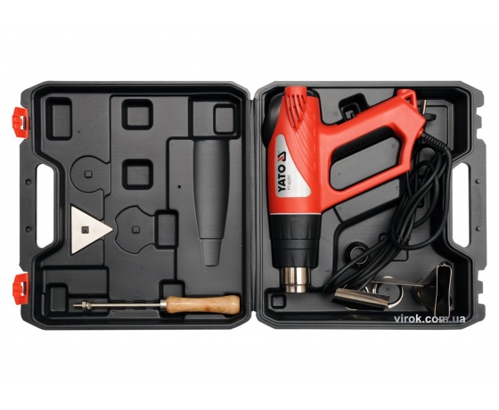 Фото 3 - Фен технічний YATO 2 кВт 550°C + аксесуари і кейс