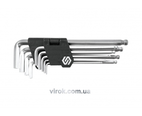 Фото 2 - Набір ключів шестигранних Г-подібних з кулькою VOREL М2.5-10 мм 9 шт