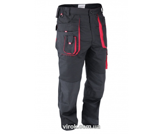 Фото 2 - Штани робочі YATO червоно-чорні, розмір XL