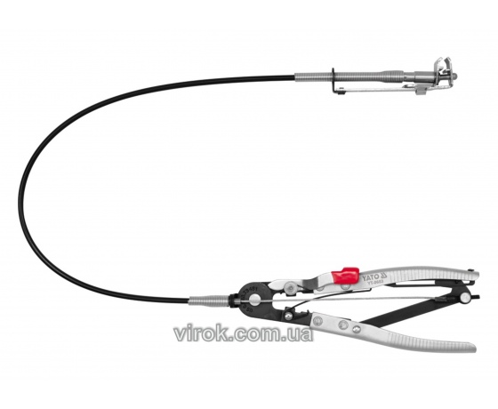 Фото 2 - Щипці для стягуючих хомутів YATO 210 мм з гнучким подовжувачем 513 мм
