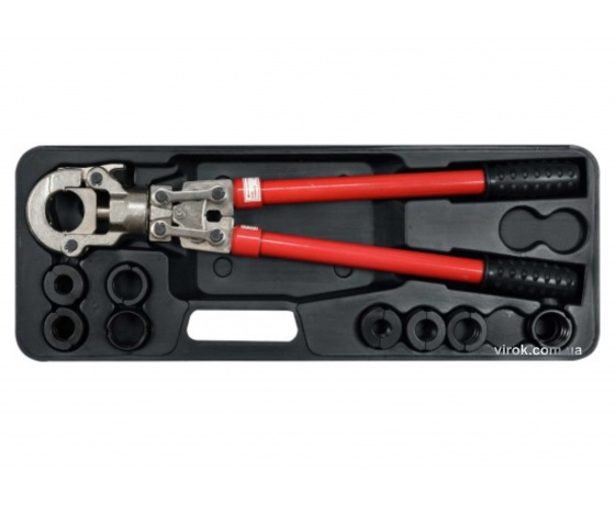 Фото 2 - Прес-кліщі для труб YATO 57-80 см з насадками 9 шт