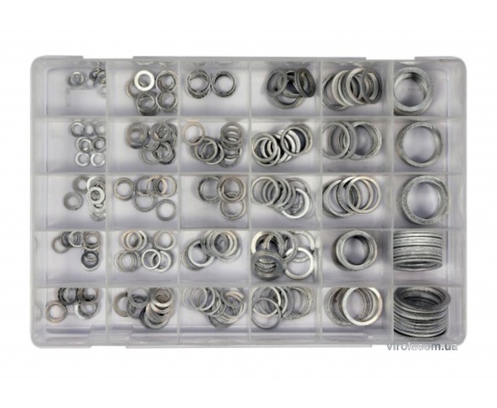 Фото 2 - Шайби алюмінієві YATO Ø5x9-28x36 мм 300 шт