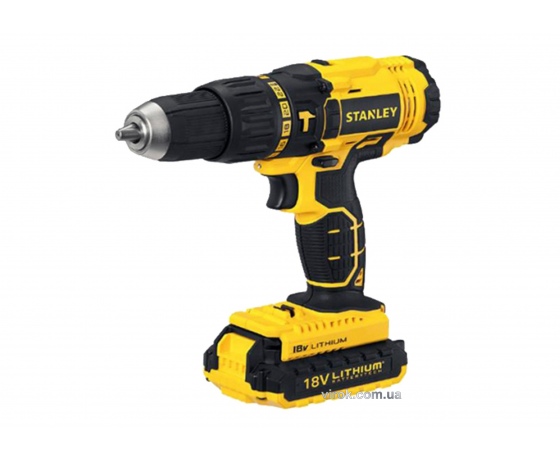 Фото 2 - Шуруповерт-дриль ударний акумуляторний Stanley Li-Ion 18 В 2 Агод + 2 акумулятора і кейс