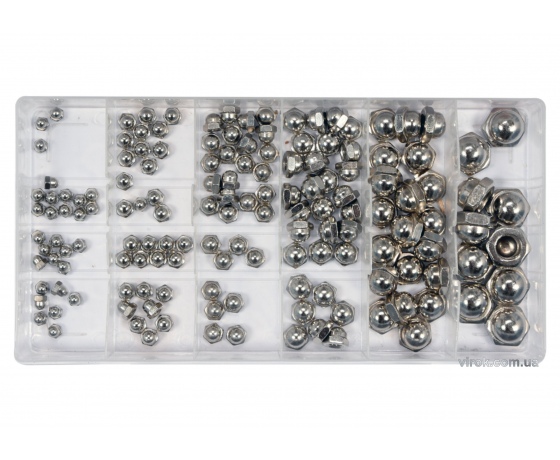 Фото 2 - Гайки півсферичні М3-М10 YATO 150 шт