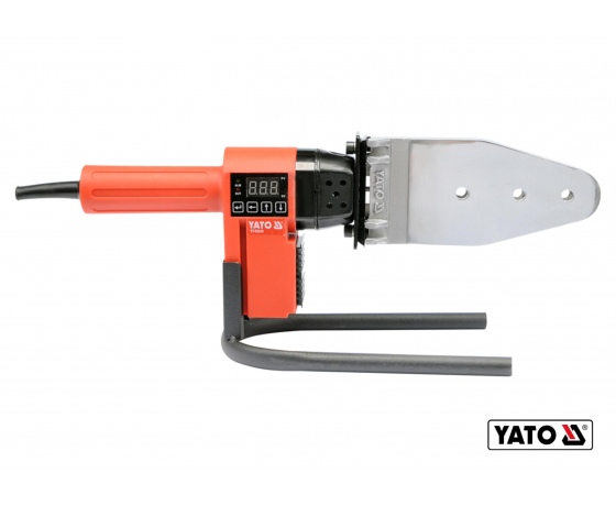 Фото 2 - Паяльник для термопластикових труб YATO 850 Вт + 7 адаптерів 16-63 мм