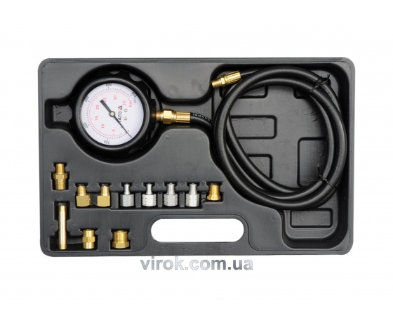 Фото 2 - Тестер для вимірювання тиску оливи YATO з адаптерами в діапазоні 0-35 бар