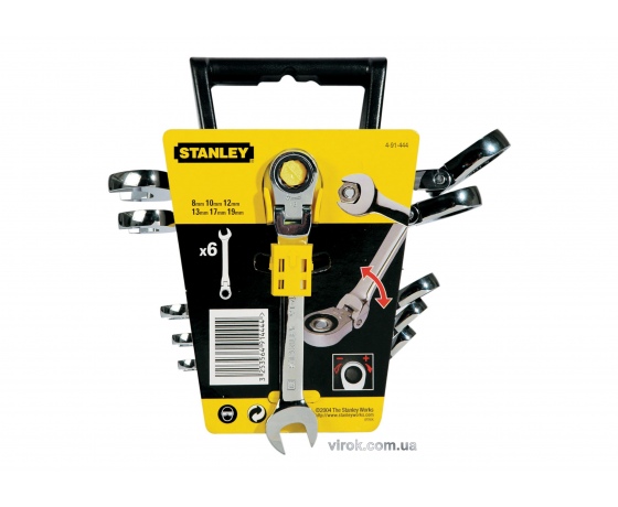 Фото 2 - Набір ключів комбінованих з тріщаткою STANLEY 