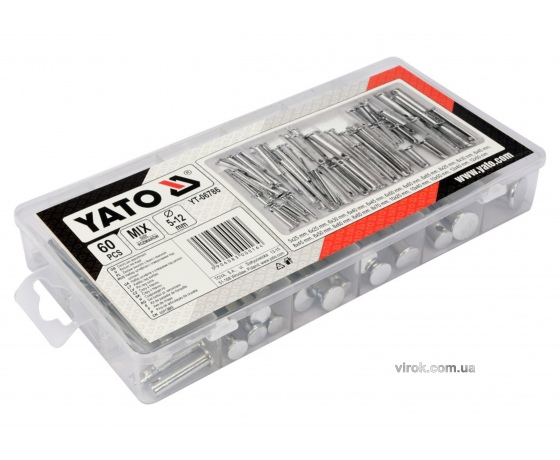 Фото 3 - Болти з отворами YATO Ø5-12 мм 60 шт