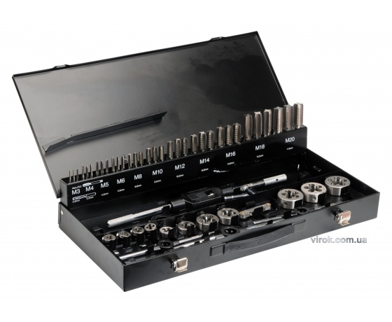 Фото 2 - Набір мітчиків і плашок YATO М3-М20 56 шт