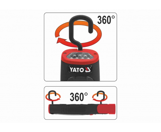 Фото 4 - Ліхтар навісний світлодіодний акумуляторний YATO Li-Ion 3.7 В 2 Агод 30+7 LED 140 лм