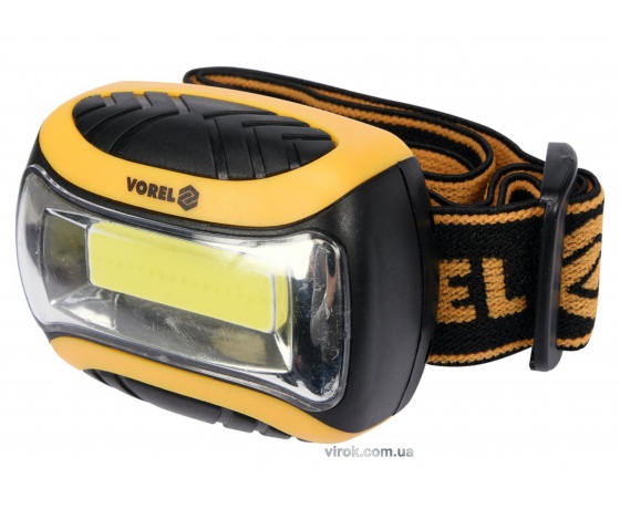 Фото 3 - Ліхтар на чоло світлодіодний VOREL 3 Вт 150 лм 55 х 47 х 29 мм 3 х ААА