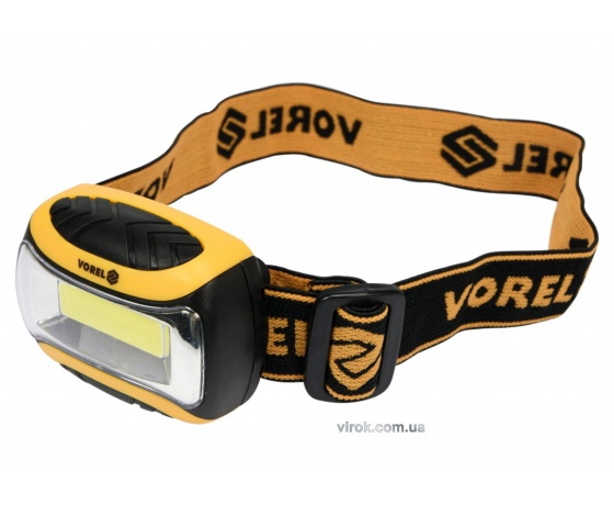 Фото 2 - Ліхтар на чоло світлодіодний VOREL 3 Вт 150 лм 55 х 47 х 29 мм 3 х ААА