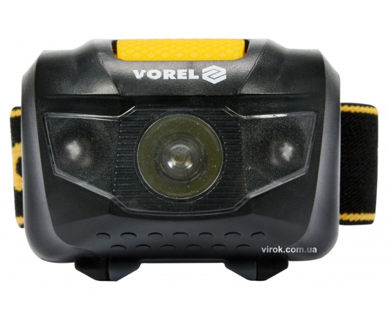 Фото 3 - Ліхтар на чоло світлодіодний VOREL 1+2 LED 1 Вт 100 лм 55 x 47 x 29 мм 3 x ААА