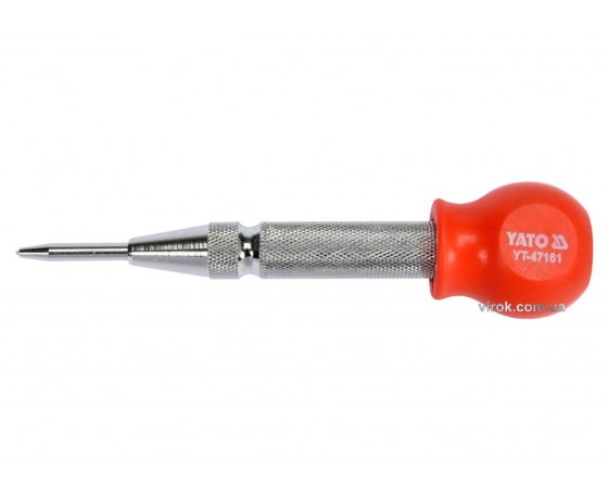 Фото 2 - Кернер пружинний автоматичний по металу YATO 125 мм з регульованим вістрям