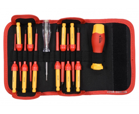 Фото 2 - Набір діелектричних викруток YATO до 1000 В 12 предметів