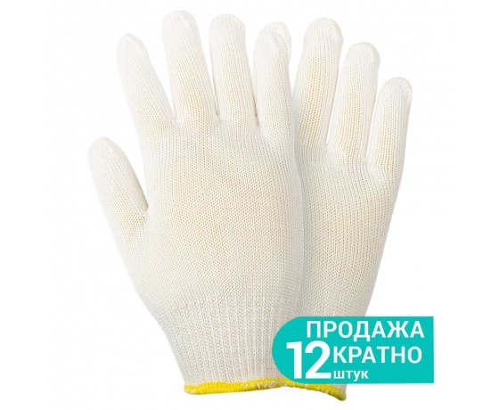 Фото 2 - Перчатки трикотажные без точечного ПВХ покрытия р10 Мастер (белые) GRAD (9441725)