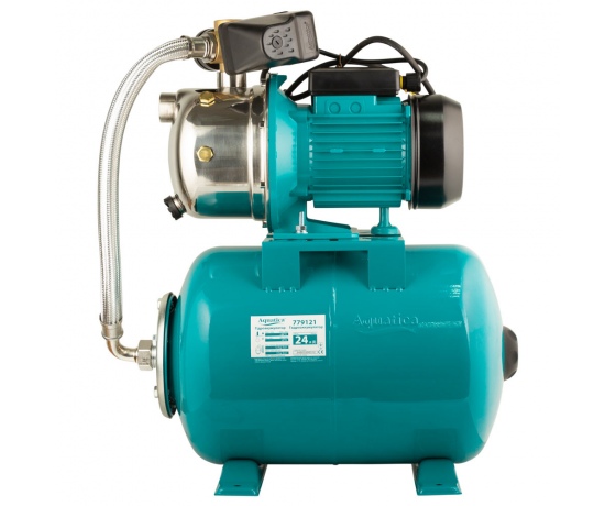 Фото 3 - Станция 0.75кВт Hmax 46м Qmax 50л/мин (самовсасывающий насос нерж) 24л Украина AQUATICA (775097/24)