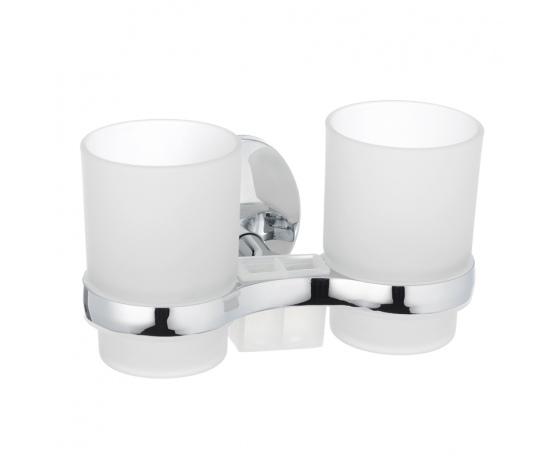 Фото 3 - Держатель для щеток с 2 стаканами настенный ZERIX LR3308 (LL1439)