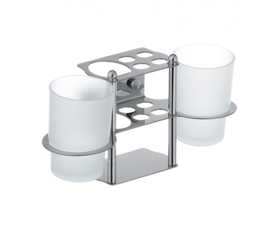 Фото 2 - Подставка для щеток и пасты с двумя стаканами ZERIX LR103 (ZX2632)