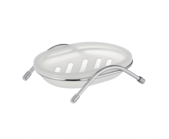 Фото 2 - Мыльница настольная с двойным дном ZERIX LR332-2 (пластик белый) (ZX2701)