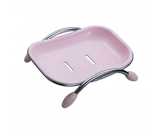 Фото 2 - Мыльница настольная ZERIX Z201 (пластик розовый) (ZX0292)