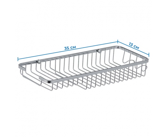 Фото 3 - Полка-решетка с мыльницей и 2 крючками ZERIX LR338 (LL1456)