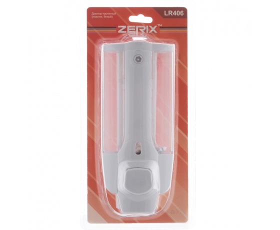 Фото 3 - Дозатор для жидкого мыла настенный белый ZERIX LR406 (ZX2717)