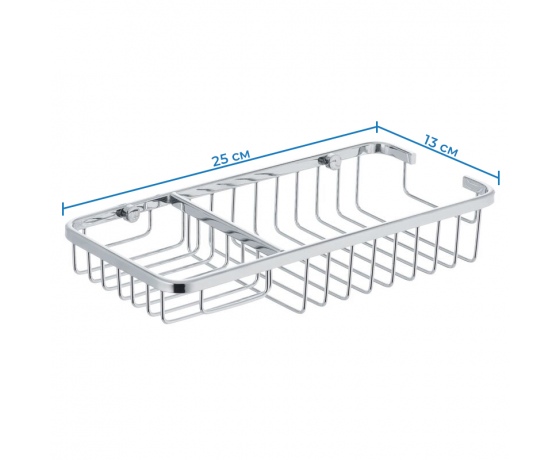 Фото 3 - Полка-решетка с мыльницей ZERIX LR337 (LL1455)