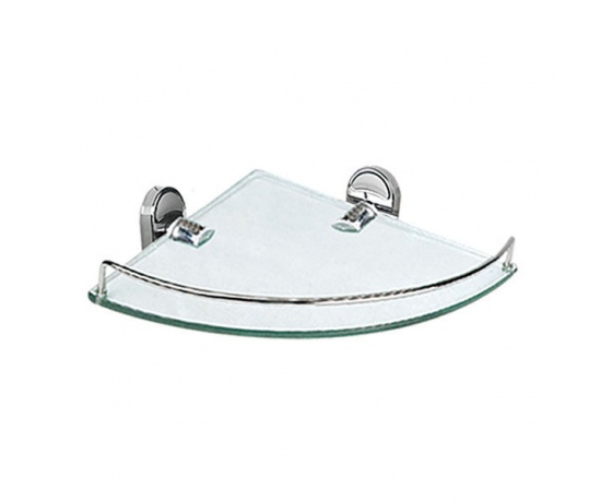 Фото 2 - Полка стеклянная угловая с ограничителем ZERIX Z1621-1 (ZX0533)