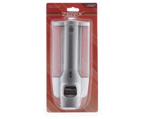 Фото 4 - Дозатор для жидкого мыла настенный серый ZERIX LR407 (ZX2718)