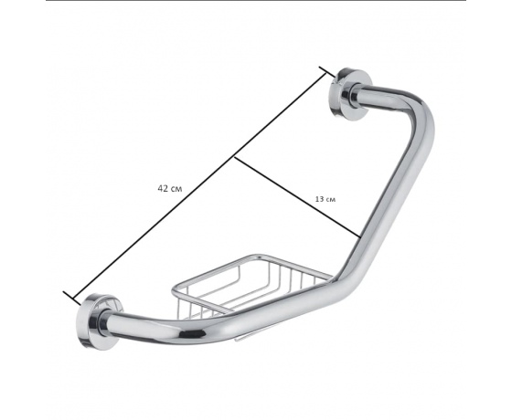 Фото 3 - Поручень для ванны с мыльницей ZERIX LR1719 (ZX2633)