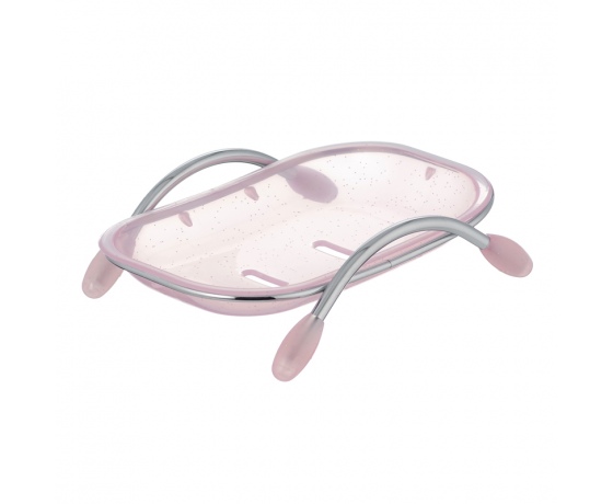 Фото 2 - Мыльница настольная ZERIX LR332 (пластик розовый) (ZX2699)