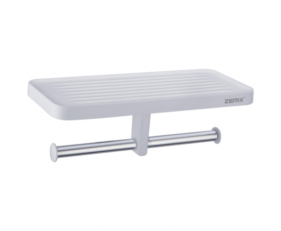 Фото 2 - Бумагодержатель двойной с полкой ZERIX A8003 (ZX2813)