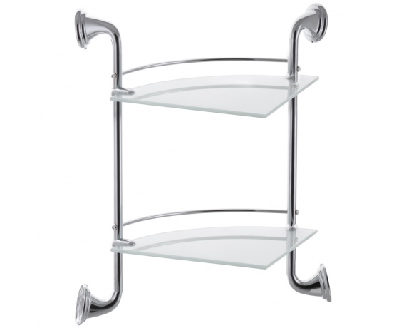 Фото 2 - Полка стеклянная угловая 2-ярусная ZERIX LR1507-2 (LL1408)