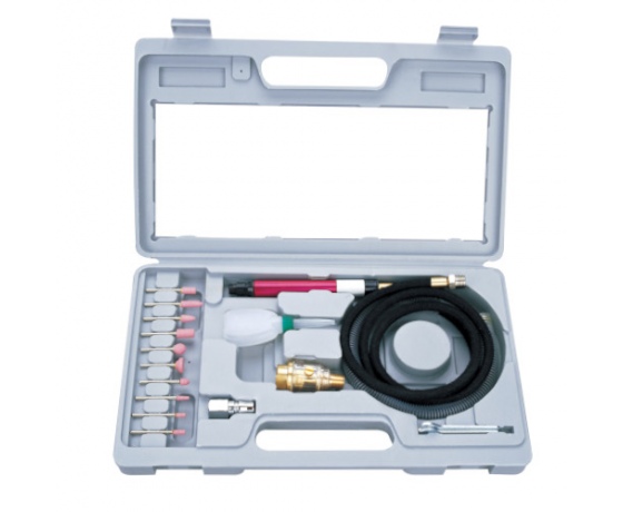 Фото 2 - Зачистная машинка (гравер) пневматическая mini с комплектом шлифовальных камней  (1/8 цанг.зажим 3мм 54000об/мин) AIRKRAFT AT-010K