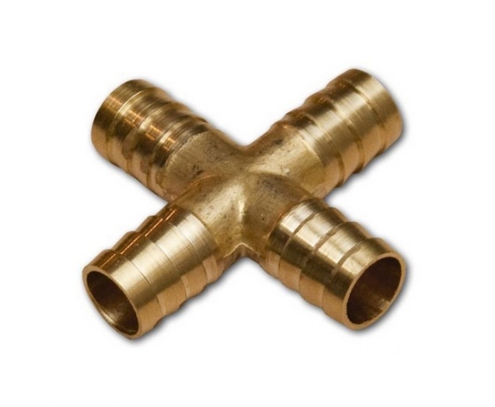 Фото 2 - Cоединитель на шланг (крестовина латунь) X-обр. 8*8*8мм AIRKRAFT E102-7-2