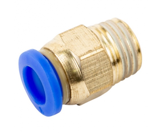 Фото 2 - Соединение цанговое для полиуретановых шлангов PU/PR (прямое шланг - наружн. резьба) 10ммX1/2 AIRKRAFT SPC10-04