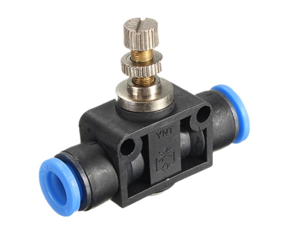 Фото 2 - Соединение цанговое для полиуретановых шлангов PU/PR с регулировкой подачи воздуха (прямое шланг) 8мм AIRKRAFT SPA08