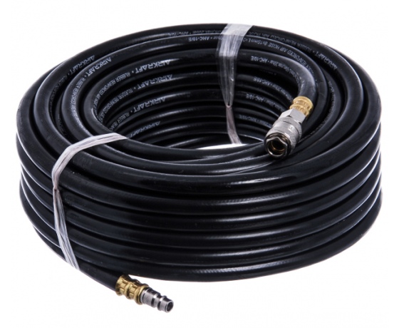Фото 2 - Шланг резиновый воздушный армированный 20 атм 6x13мм 15м с быстроразъемными соединениями AIRKRAFT AHC-10-C
