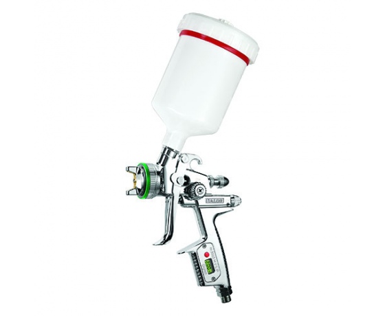 Фото 2 - Краскопульт пневматический цифровой HVLP верх.пласт.бачок 600мл форсунка-1,4мм  ITALCO H-3003-Digital-1.4