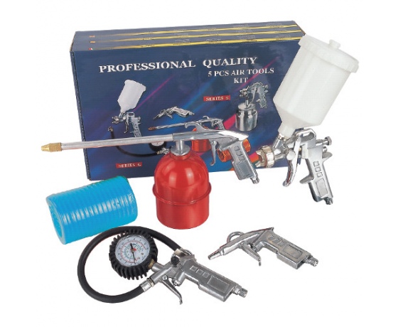 Фото 2 - Набор покрасочный пневматический 5 ед.  AUARITA   5PCS-2