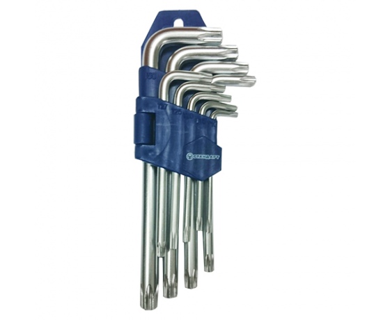 Фото 2 - Набор ключей TORX с отверстием Г-образных 9ед.   СТАНДАРТ  TKS0901