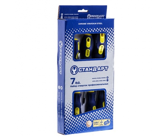 Фото 2 - Набор отверток 7 ед. СТАНДАРТ (SL3x75 SL4x100 SL5x150 SL6x150 PH0x75 PH1x80 PH2x100)  SDS07