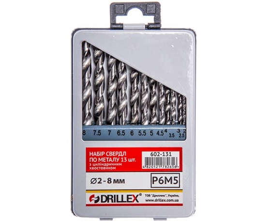 Фото 2 - Набор сверл по металлу Р6М5  13шт.  2,0-8,0мм  НСВ1308